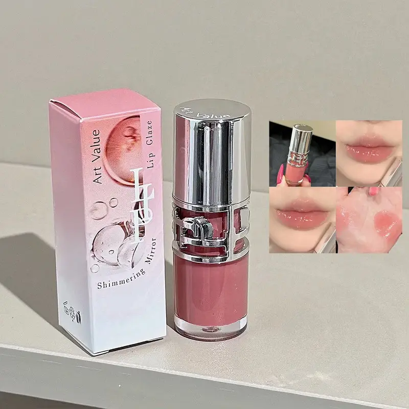 Flowing Glossy Mirror Lipstick, Lipgloss, Moisturizing Lip Tint, Natural Glow, Hydrating Texture, Perfect for Bare Skin, Long-Lasting Shine, Makeup Essential