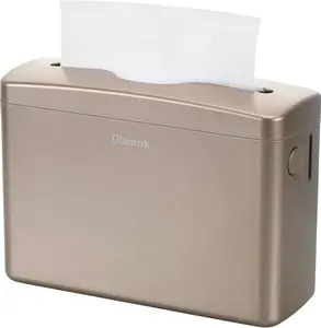 Glumzrk Countertop Paper Towel Dispenser Universal Fit for Multifold, Z-Fold Trifold Hand Towels, Commercial Napkin Dispenser for Bathroom Home Kitchen Toilet ABS Paper Towel Holder, Champagne Gold Rubber Smooth