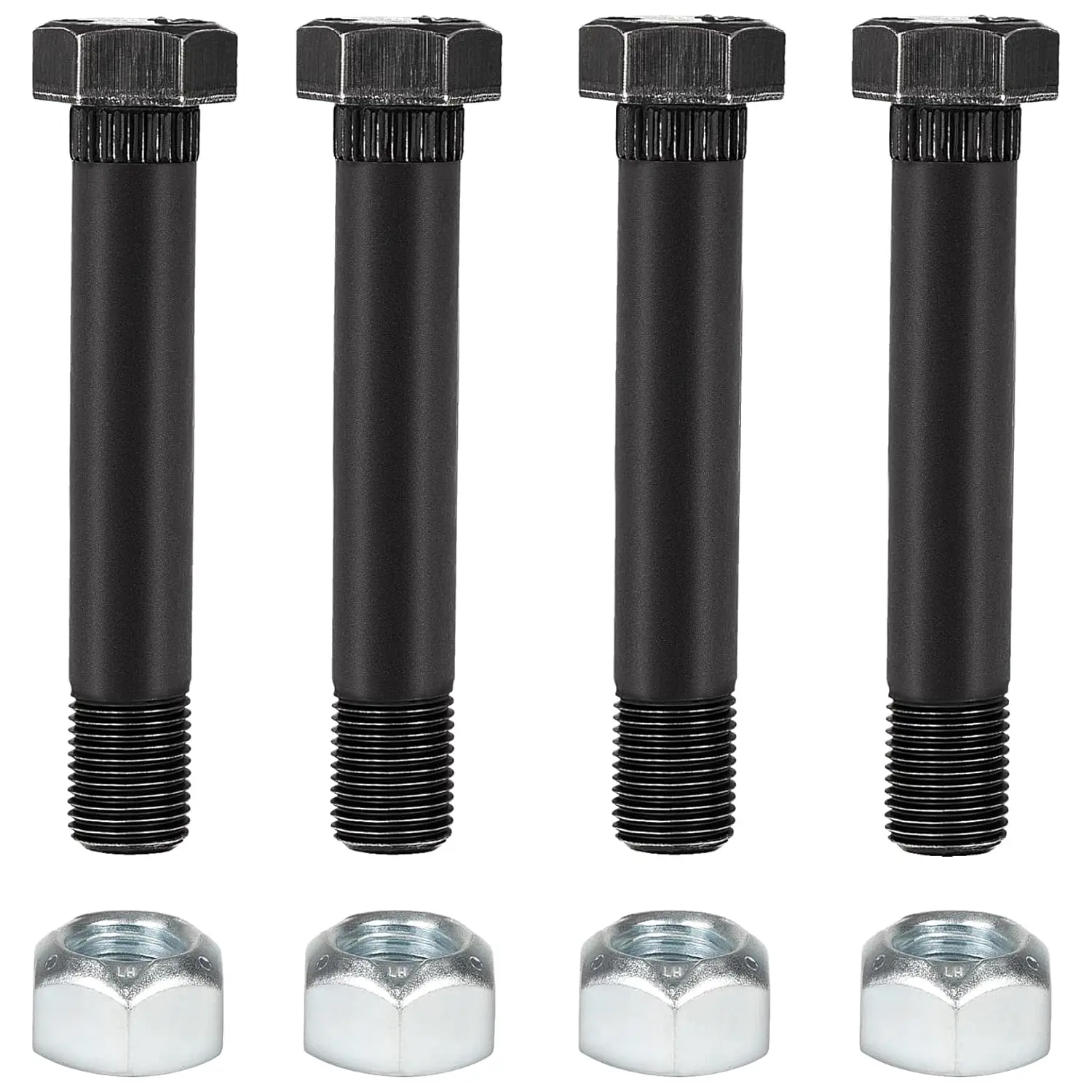 Trailer Leaf Spring Shackle Bolts 4-Pack, 9/16"-18 Thread, 3-1/2" Long with Nuts, Part Nos. 23011/23012