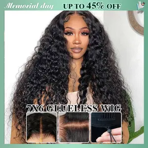 STERLY 200% Density Glueless Wigs 13x6 Full Lace Frontal Deep Wave Wig Human Hair Wig Pre Plucked Pre Cut Water Wave Wig Ready to Wear Glueless Curly Wig Beginner Friendly Full Lace Frontal Wig #Summervibes #tiktokshopmemorialday