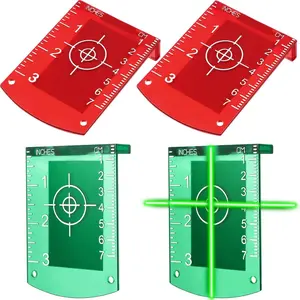 Magnetic Floor Laser Targets Plate with Stand for Green and Red Laser Levels-Enhancing Visibility, Multiple Pieces