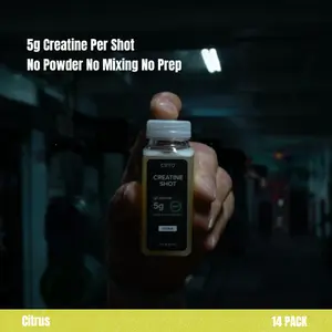 CRYO Creatine Shot – Pack of 14 (2 Week Supply) 5g Creatine per 2oz Shot – Citrus Flavor – No Mixing, No Prep – 5 Ingredients