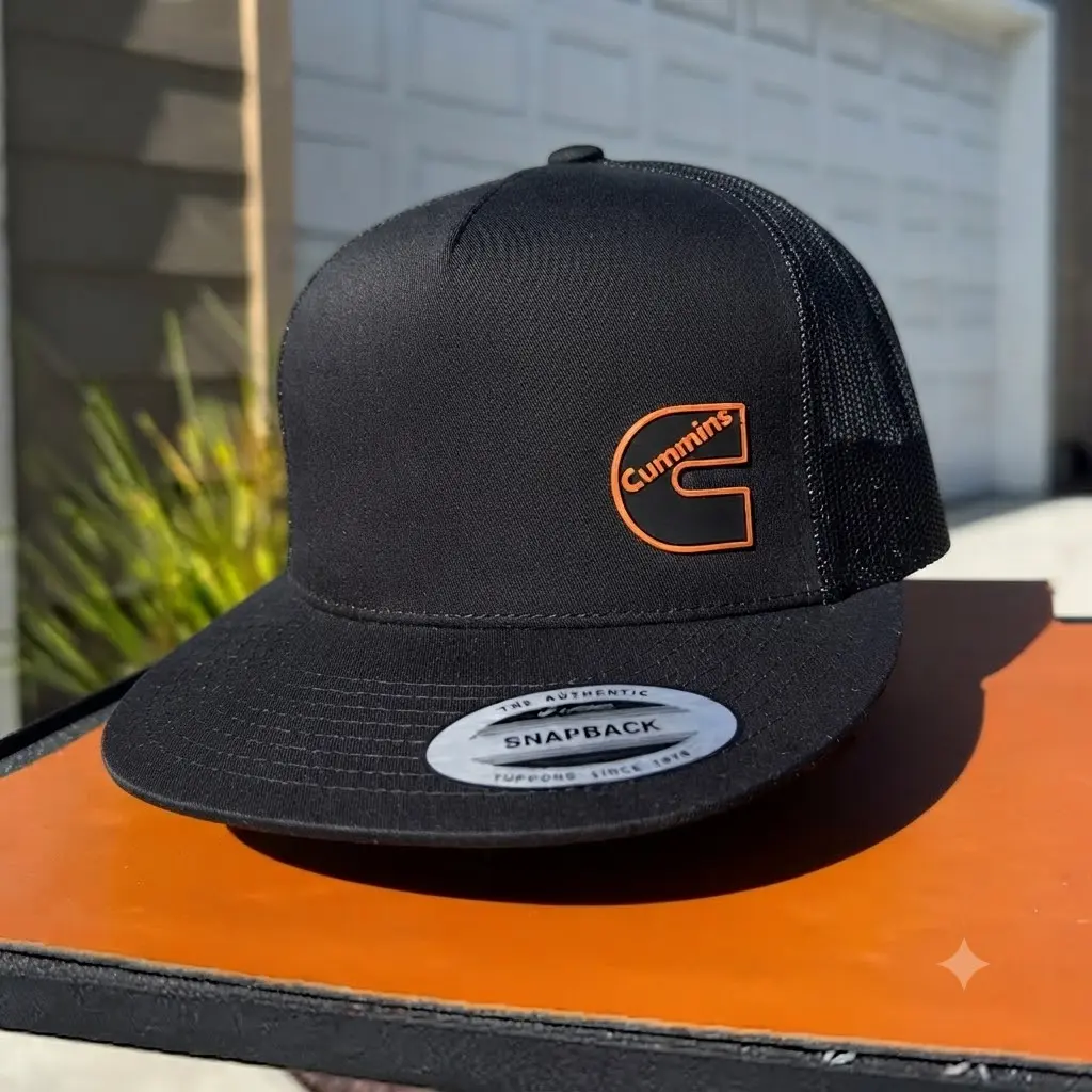 Cummins Leather Retro Hat Trucker Hat Many Colors Snapback Hat, Unisex Casual Street Style, Gift Idea For Her Him, Unisex Everyday Wear