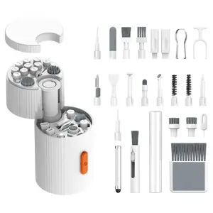 New Multi-Function Cleaning Tool Kit for iPhone/iPad Gap and Charging Port Cleaning, AirPods Cleaning Sticks, Computer Keyboard Brush, Screen Cleaning Cloth, Camera Cleaner, and Digital Camera Lens Care/Microphone Cleaning Brush