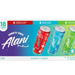 Alani Nu Energy Drink, Lime Slush Variety Pack, 12 fl oz 18 pk