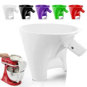 White Flour Funnel for Kitchen Aid Mixer, Kitchen Aid Accessories and Attachments, Fits KitchenAid Mixer 4.5 & 5 Quart (KSM150), Dishwasher Safe,No Mess Baking Tool .