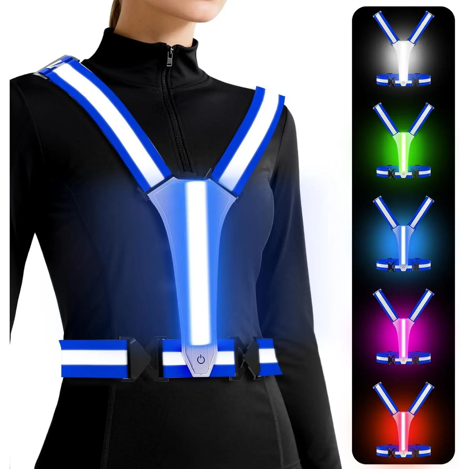 LED Reflective Vest Running Gear, 5 Lights Colors, 3 Modes, Adjustable  Running, Cycling, Walking - Led Running Vest  Men, Women, Kids