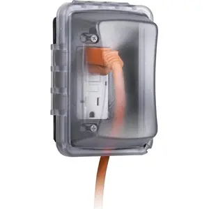 MM410C Single Horizontal/Vertical Mount 1-Gang Weatherproof In-Use Electrical Outlet Cover for Home Improvement, 2.75 in, Clear