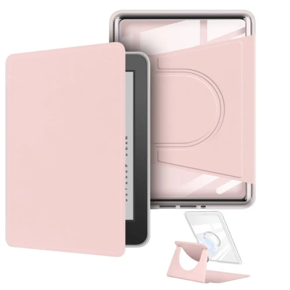 360° Rotating Case for Kindle Paperwhite 10th/11th/12th Gen (2018-2024) - Magnetic Detachable Stand Cover with Clear Back & Auto Sleep/Wake