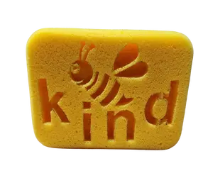 "Be Kind" Bumblebee Design Butter Sponge Yellow Custom Hand Carved ASMR  Sponge Squeeze