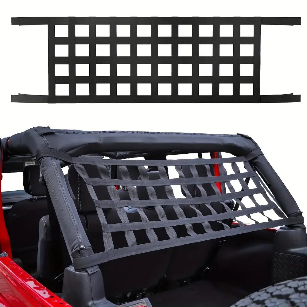 Car Roof Hammock For Jeep For Gladiator JT& Mesh Cargo Net Roof Top Netting Hammock For Wrangler YJ TJ JK JKU JL JLU 1987-2023 4-Door & 2-Door Truck Accessories