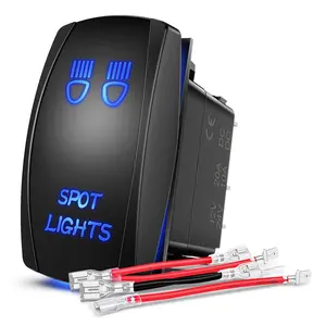Nilight SPOT Lights Rocker Switch Led Light Bar Switch 5Pin Laser On/Off switches 20A/12V 10A/24V Switch with Jumper Wires Set for Cars,Trucks,RVs