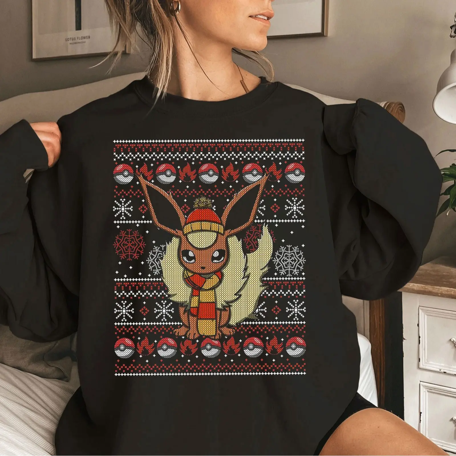 Eevee Eeveelution Sweatshirt, Slyveon, umbreon, Espeon, Flareon Anime, Vintage Anime Sweater, Anime lover gift, Anime merch, Anime Lover Sweatshirt