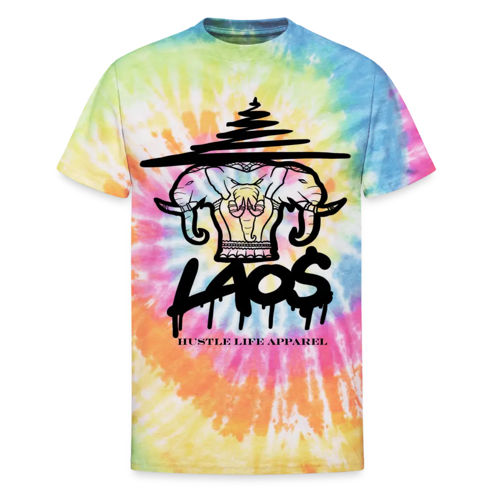 Laos Unisex Tie Dye T-Shirt - Classic 60's Style Fabric Top Tshirt