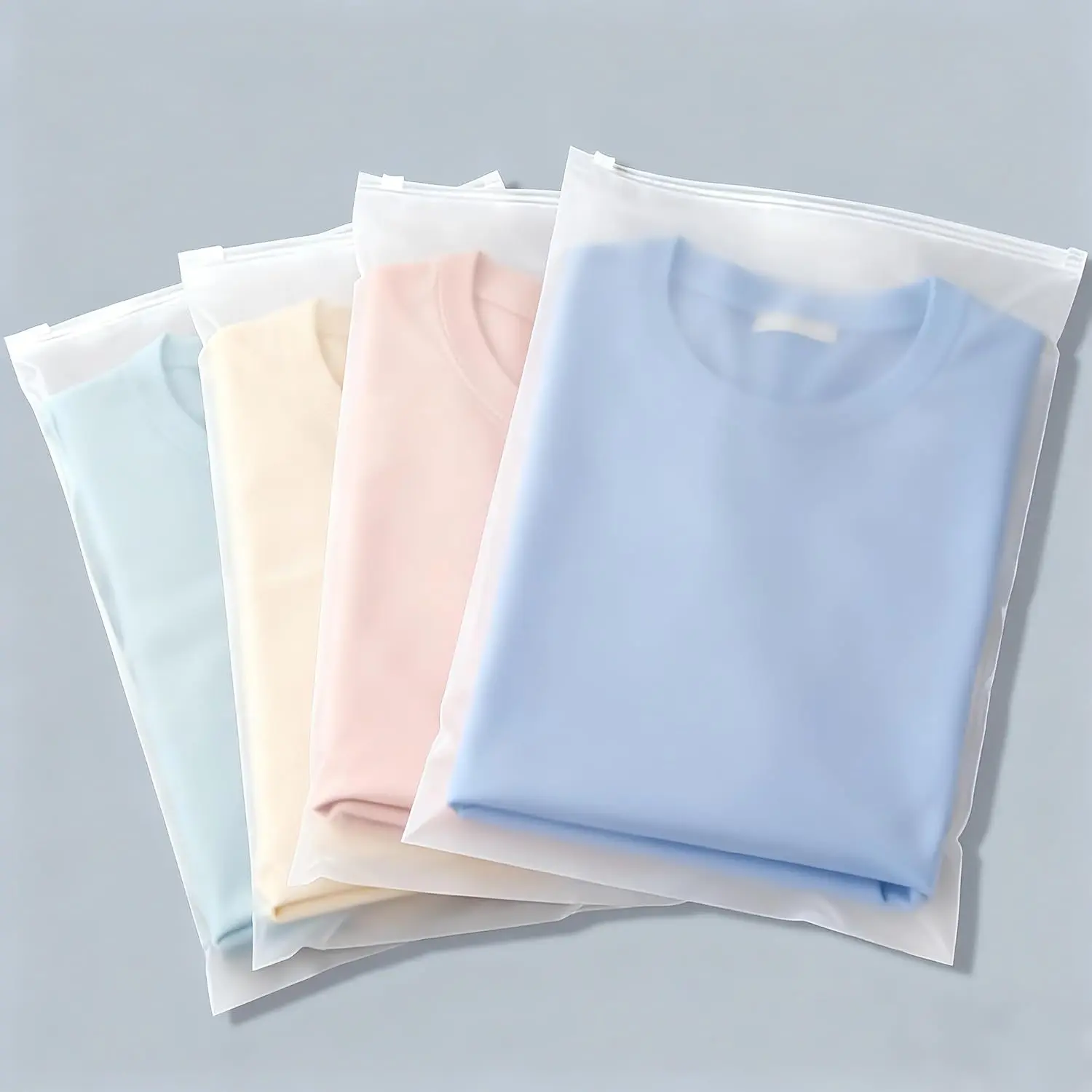 100-Pack Heavy Duty Polyethylene Clothes Packaging Bags, 10x13in Frosted Zip Closure Plastic Bags Without Vent Holes for Small Business Shipping, Clothing Storage