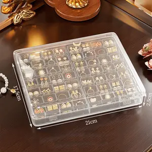 56-Compartment Transparent Plastic Storage Box, Diamond Painting Organizer, Jewelry Container with Dividers, Beads, Earrings, Seeds, Craft Supplies, Storage Containers