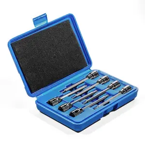 XtremepowerUS 7-Piece 3/8" Extra Long Torx Deep Bit Socket Kit, Multifunctional Socket Wrench, T10-T40 Torx Heads, High Torque, Premium S2 Steel Alloy, Durable, Stable Leverage, with Included Storage Case