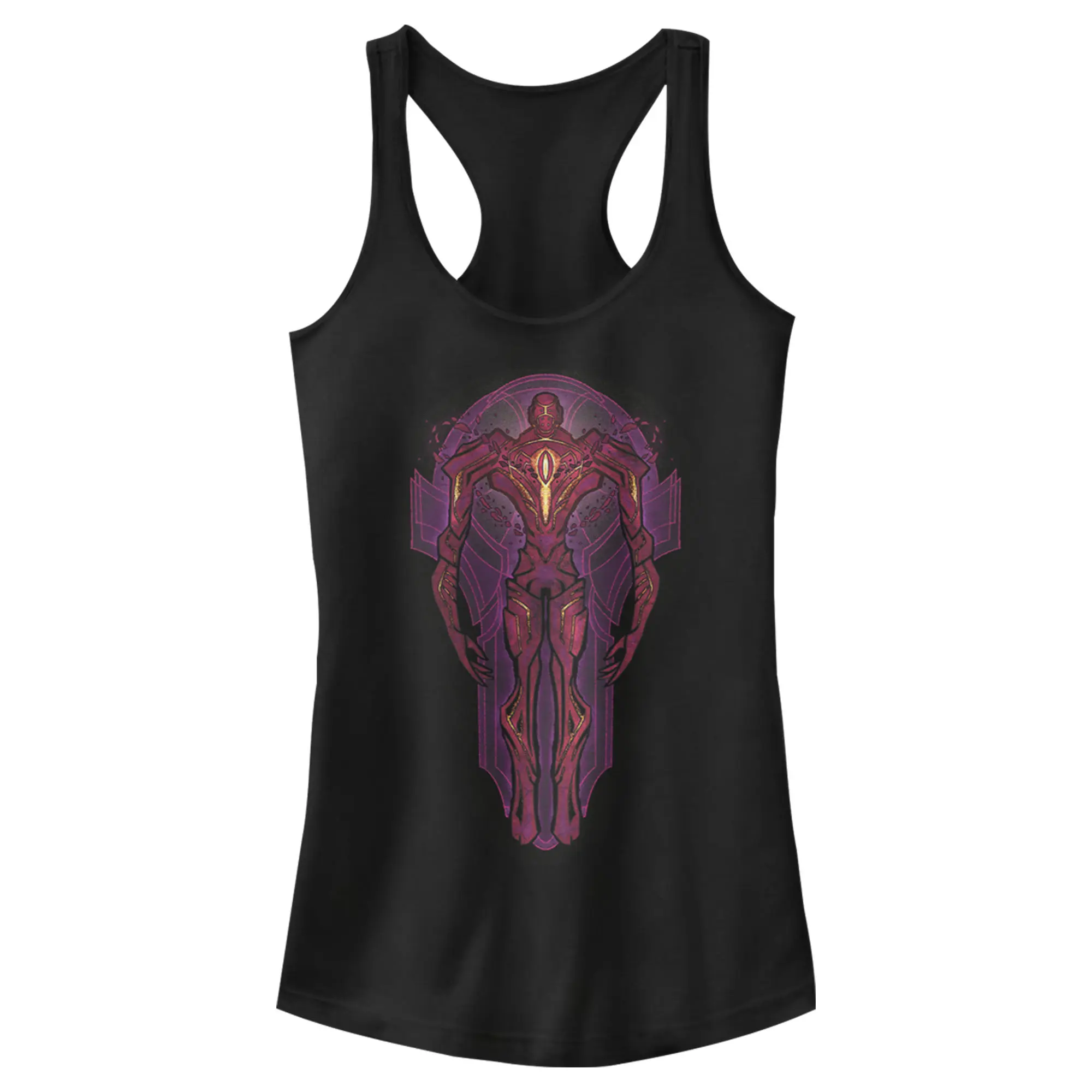 Juniors Womens Marvel Eternals Kro Stained Glass Racerback Tank Top