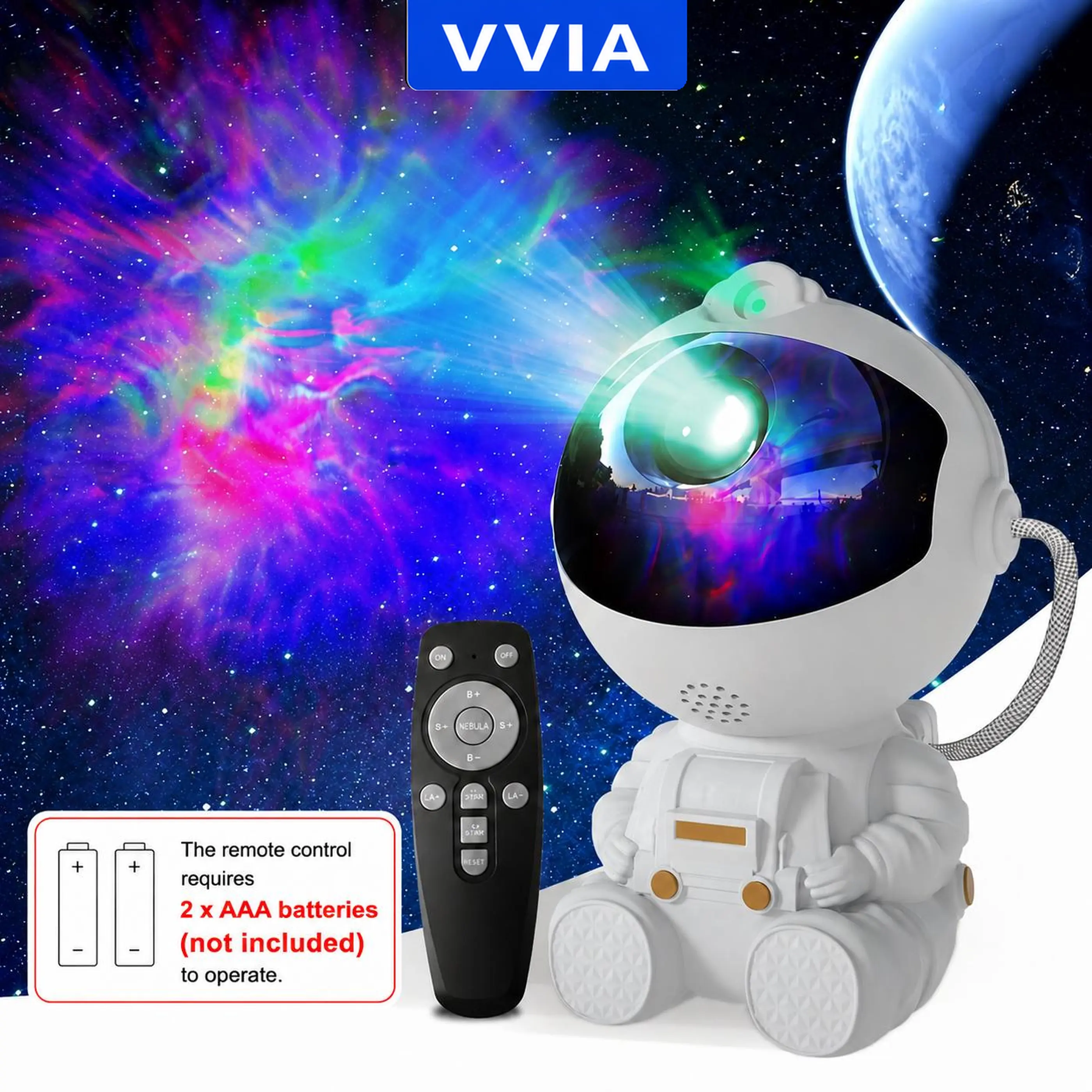 Astronaut Projector, Star Projector Galaxy Light, Light Projector for Bedroom, Starry Nebula Ceiling LED Lamp, with Remote USB-Powered (No Battery)