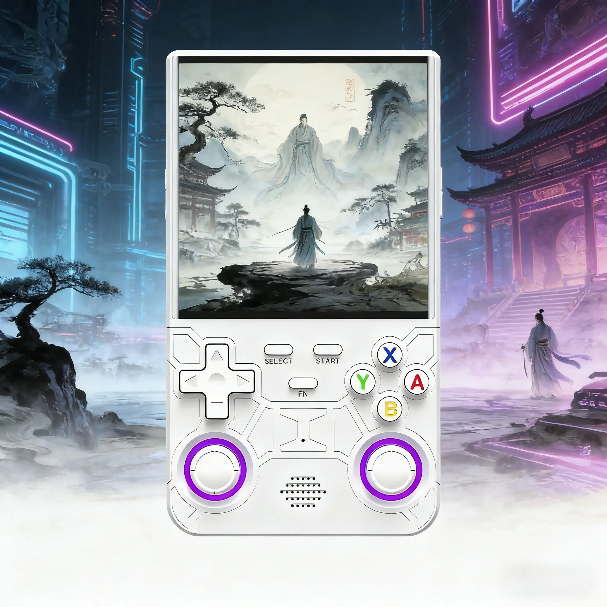 R36 Ultra Handheld Gaming Console, 7 Color Adc Dual Joystick, Portable Compact Open Source System, 10.16 Cm 4K HD IPS Screen, USB Charging, Rechargeable Game Console