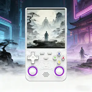 R36 Ultra Handheld Gaming Console, 7 Color Adc Dual Joystick, Portable Compact Open Source System, 10.16 Cm 4K HD IPS Screen, USB Charging, Rechargeable Game Console