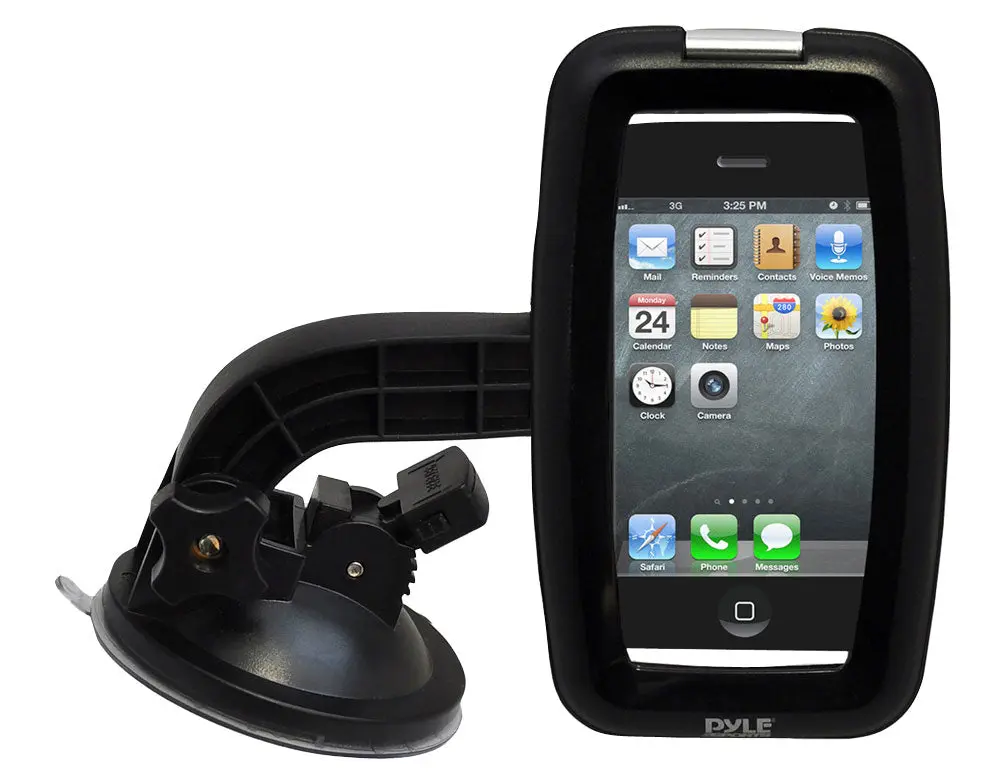 Waterproof Motorcycle Phone Holder - Vehicle Accessories with Adjustable Suction Cup Mounting Arm, Touchscreen Control, Headphone Jack - Compat with Motorbike, MP3 Players, Phone Holders & Mounts, PCIC55, Atv