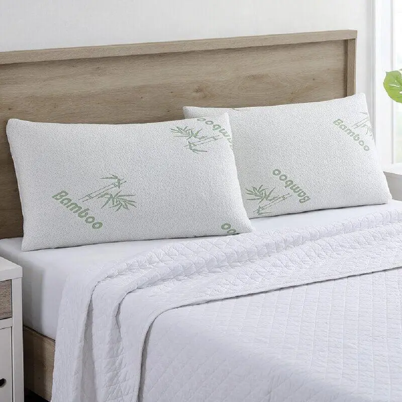 Bamboo Pillows with Memory Foam Cushioning (1-Pack or 2-Pack)