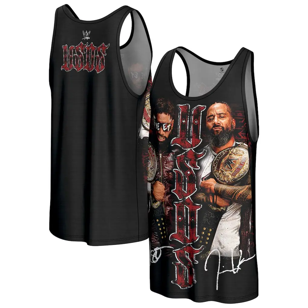 WWE The Usos 3D Tank Top – Jimmy Jey Uso Tag Team Champions Gothic Logo Signature, Unisex Oversized Fan Gift Street Casual Basketball Tee All Season