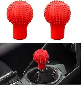 2 PCS Car Gear Shift Cover, Elastic Silicone Auto Gear Shift Knob Cover with Massage Design, Anti-Slip Manual Gear Shift Stick Protector, Car Accessories