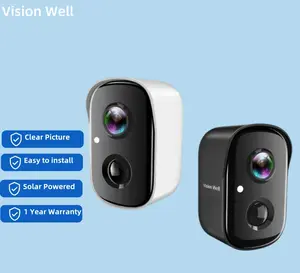 Vision Well Security Black Cameras Wireless Outdoor , 1080P HD Clear Picture WiFi Security with Spotlight and Two-Way Audio，Eesy To Install