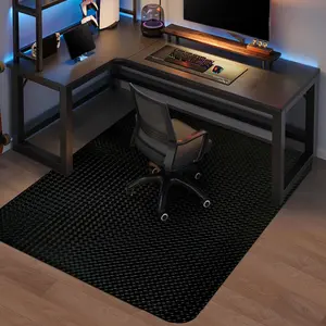 Gaming Chair Mat for Hardwood Floor, 60"46" Large Office Chair Mat, PVC Computer Chair Mats, Easy Glide, Floor Protector for Rolling Chair-Black