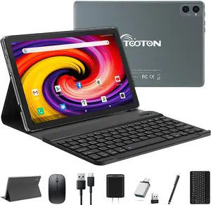 2025 Tablet 10.1 Inch 2 in 1 Android Tablet with keyboard Octa-Core 8(4+4 Virtual)+128GB Storage 1TB Expandable, 13+8MP Camera, Newest Tablets PC with Case Mouse Stylus Support 5G WiFi, IPS FHD Screen android tablet