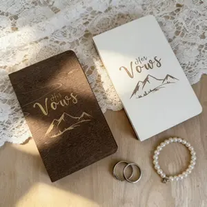 Wooden Wedding Vows Book, Original Handwritten Love Vow Journal, Creative Vintage Wedding Gift, Anniversary or Proposal Use