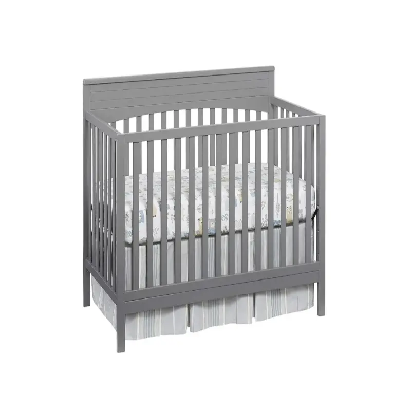 Adjustable 4-in-1 Convertible Crib (Dove Gray) - Grows from Infants to Teens, Includes Crib, Toddler Bed, Daybed, Full-Size Bed, Sturdy Support Base, Cradle Function, Auto Swing, Inflatable Floor Chair, Pump