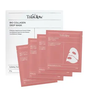 Tala Glow BIO COLLAGEN DEEP MASK - Hydrating & Firming Sheet Mask with Probiotics & Low Molecular Hyaluronic Acid - 4 Sheets