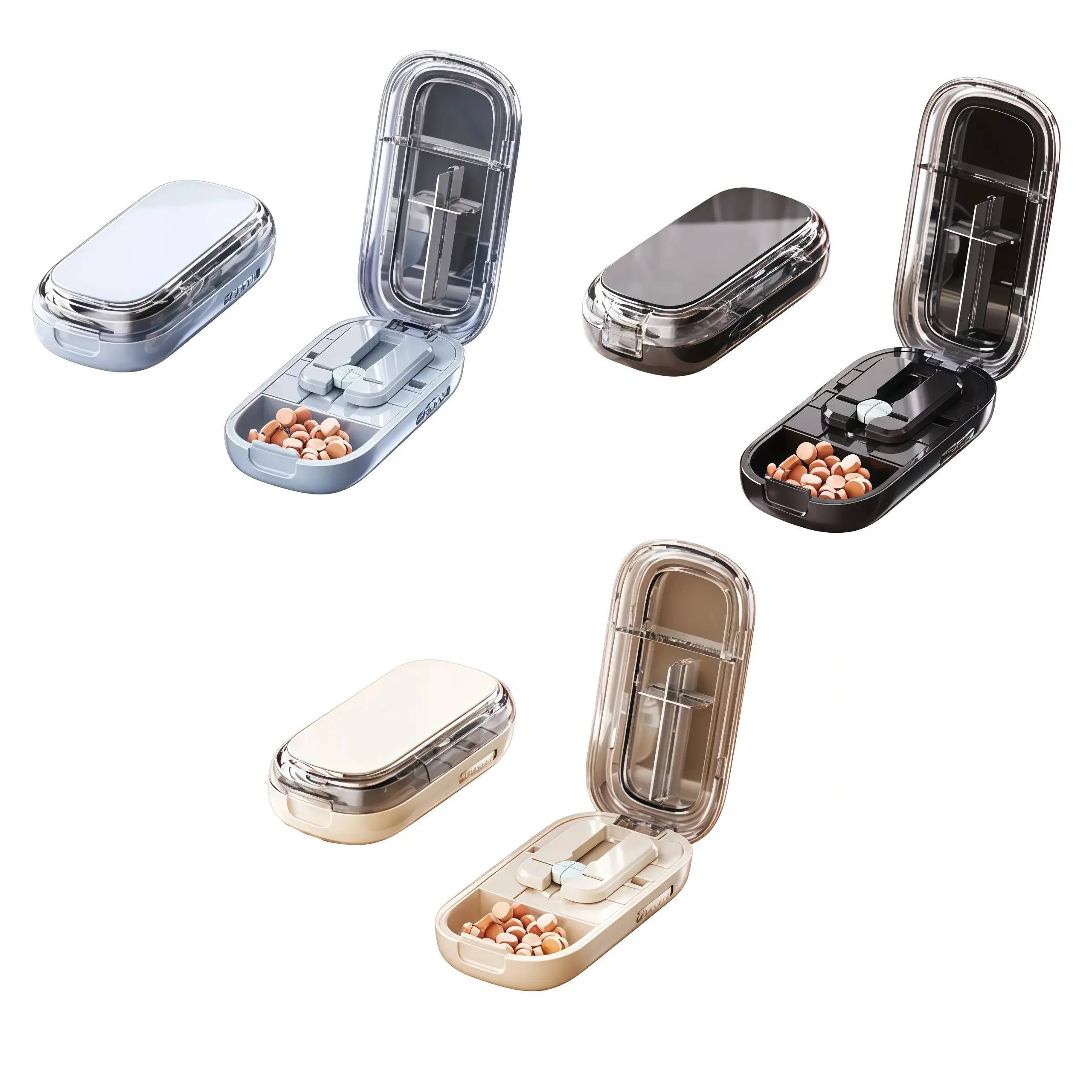 Adjustable Precision Pill Cutter Splitter Portable Alignment Design Easy Cut Tiny Tablets Multifunctional Medicine Divider Practical Daily Health Care Tool-MM1