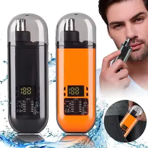 Portable Mini Nose Hair Trimmer, Nasal Hair Remover, Beard Razor, Digital Beard Trimmers, Cordless Trimmers, Personal Care Grooming Tool for Men & Women, Daily Facial Cleanser