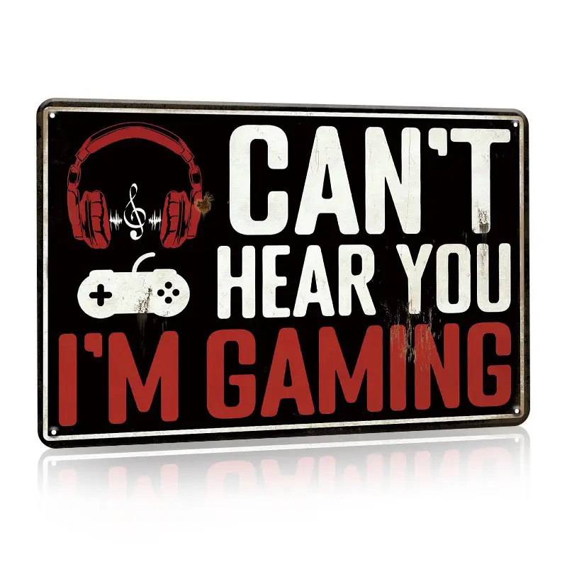 A Set of Game Room Decoration, Suitable for Teenagers, 8x12 Funny Gamer Gifts, Suitable for Men on Father's Day, Teen Women Game Lovers, I Am Game Sign Wall Art Hanging Board, Suitable for Living Room Bedroom Decoration