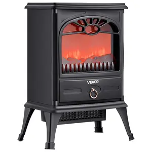 VEVOR 22.8inch Freestanding Fireplaces,  1500W 5120BTU Portable Electric Fireplace Stove Heater, with Overheating Protection,Realistic Flames,for Living Room,Bedroom,Study,Dining Room Warmth,Black