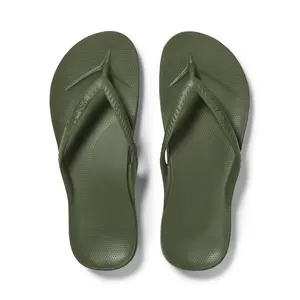 Arch Support Flip Flops - Comfortable & Supportive Sandals for Women & Men - Olive - Archies Footwear