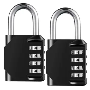 Combination Lock Resettable 4 Digit Padlock with Combination, AIHYTU Waterproof and Heavy Duty Combination Padlock Outdoor for School Gym Locker, Fence Gate, Toolbox, Employee Hasp Locker – 2 Pack star  key  cats