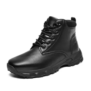 Men's Slip Resistant Work Ankle Boots Boy Non Slip  Worker Boot Waterproof Leather Shoes for Kitchen Restaurant Food Service Staff Outdoor Casual Walking Fashion Footwear Footwear Work Safety Sneakers