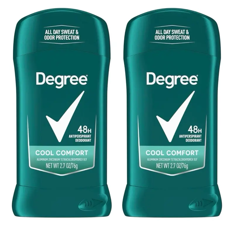 Degree Men Antiperspirant Deodorant Stick Cool Comfort 48 Hour Protection Non Irritating 2.7 oz 2-PK