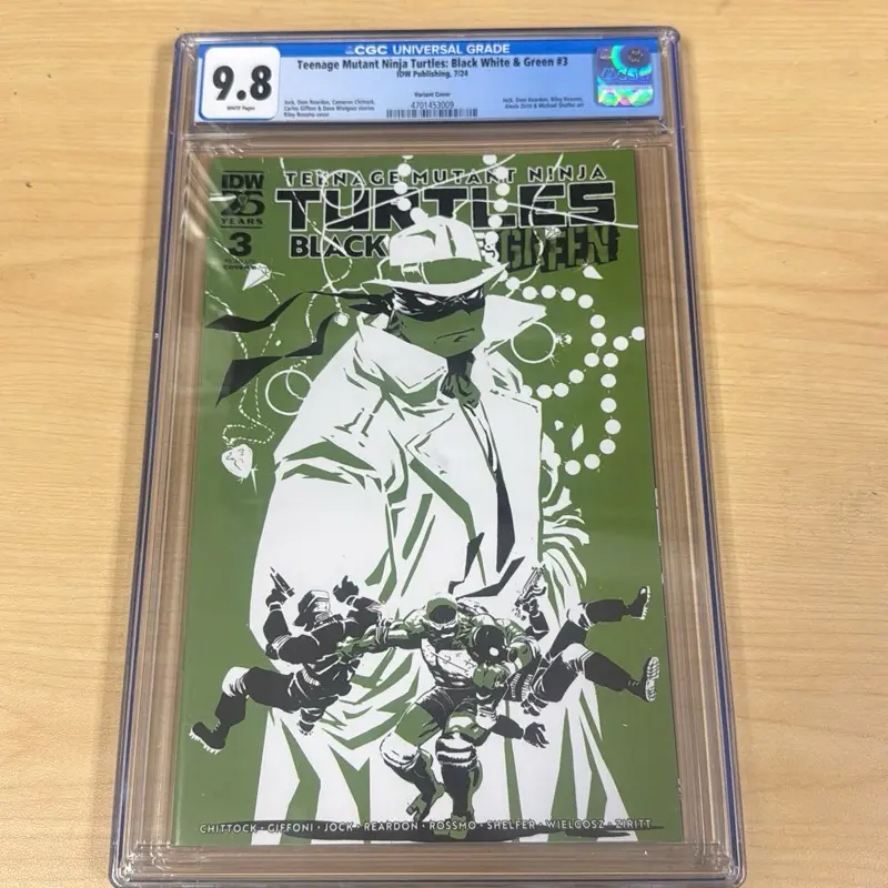 TMNT: Black, White & Green #3 Comic Book, GCG 9.8 Graded Collectible