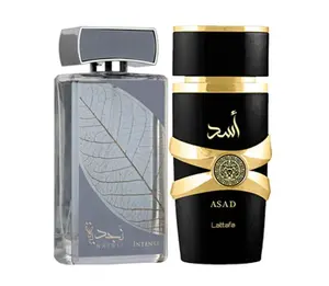 Lattafa Najdia Intense + Lattafa Asad 3.4 Oz Eau De Parfum Spray ( Per Bottle )