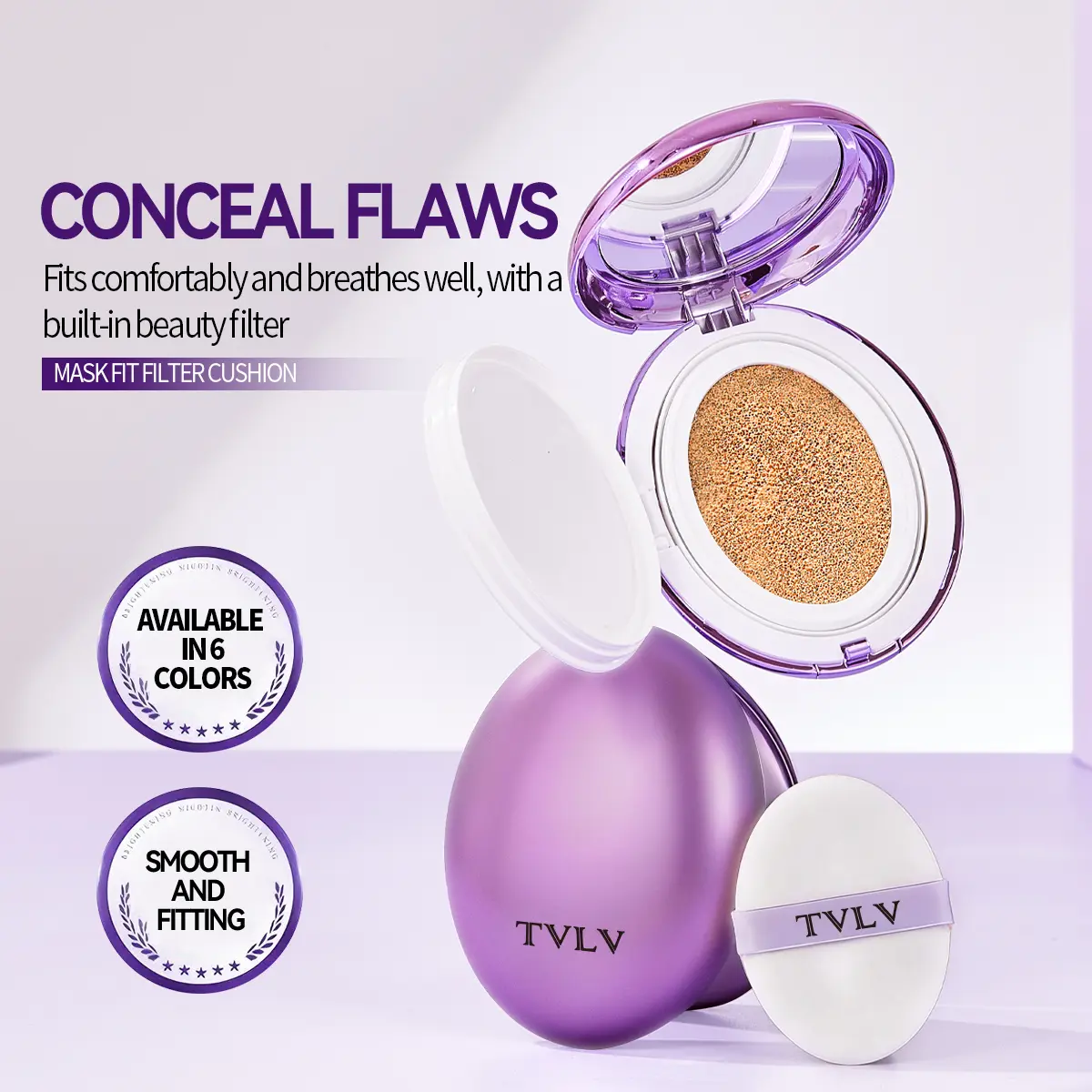 Filter Cushion Foundation Concealer | Pore-Blurring Matte Long-Wear Breathable Skin Coverage | Self-Smoothing Soft-Focus Formula for Oily & Combination Skin | Pocket-Size Refillable Compact for Work & Weekend Wear
