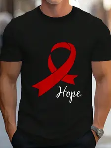 100% Cotton Aids Hope Shirt World Aids Day Tshirt Awareness Hiv Gift Tee T-Shirt Women's Men's Graphic Tee Crew Neck summer vacation Tops