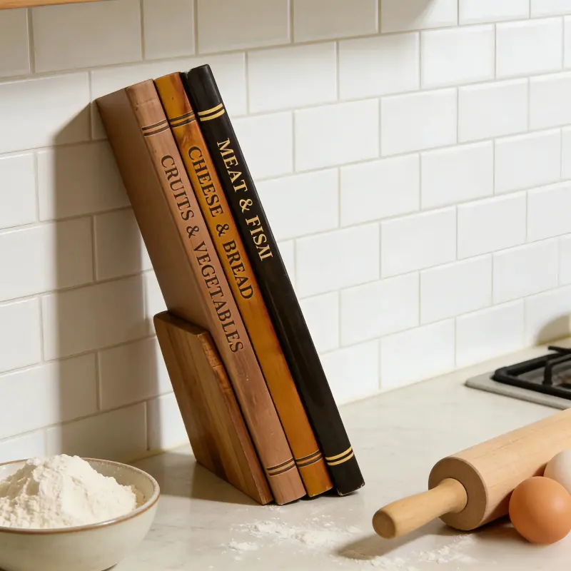 1PC Book Shape Durable Cutting Board Set with Wooden Stand Safe for Fruit Vegetable Meat Fish Cheese Bread Wooden Cutting Boards Kitchen Chopping Board