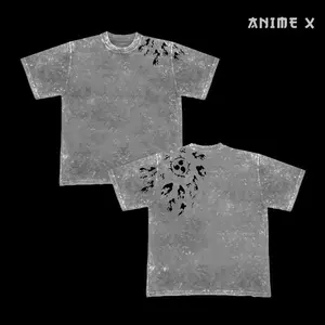 Retro Heavy Limited CURSE MARK Naruto Anime Double Printed Vintage Washed Unisex Oversize Anime Manga Washed Heavyweight Cotton T-shirt, Gift For Anime