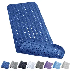1pc Shower Mat Non Slip 40 x 16 Inches, Bathtub Mat Shower Stall Mats with Suction Cups and Drain Holes, Non Slip Bath Mat for Tub for Elderly & Kids, Anti-skip Bathroom Mat, Bath Rug, Multi-color, Bath Tub Accessories